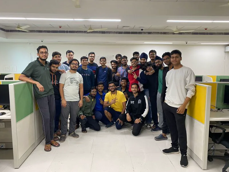 Participants collaborating during an overnight hackathon at IIT Ropar