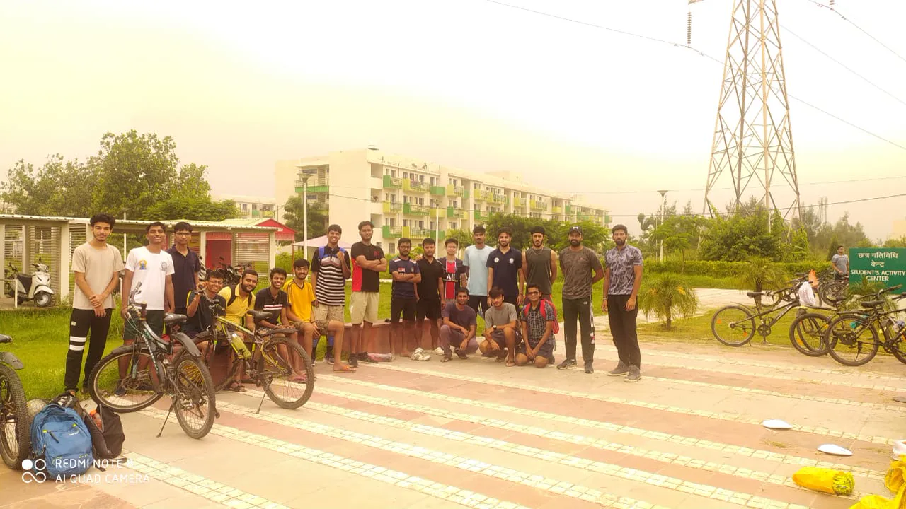 IIT Ropar football team gathered on the field