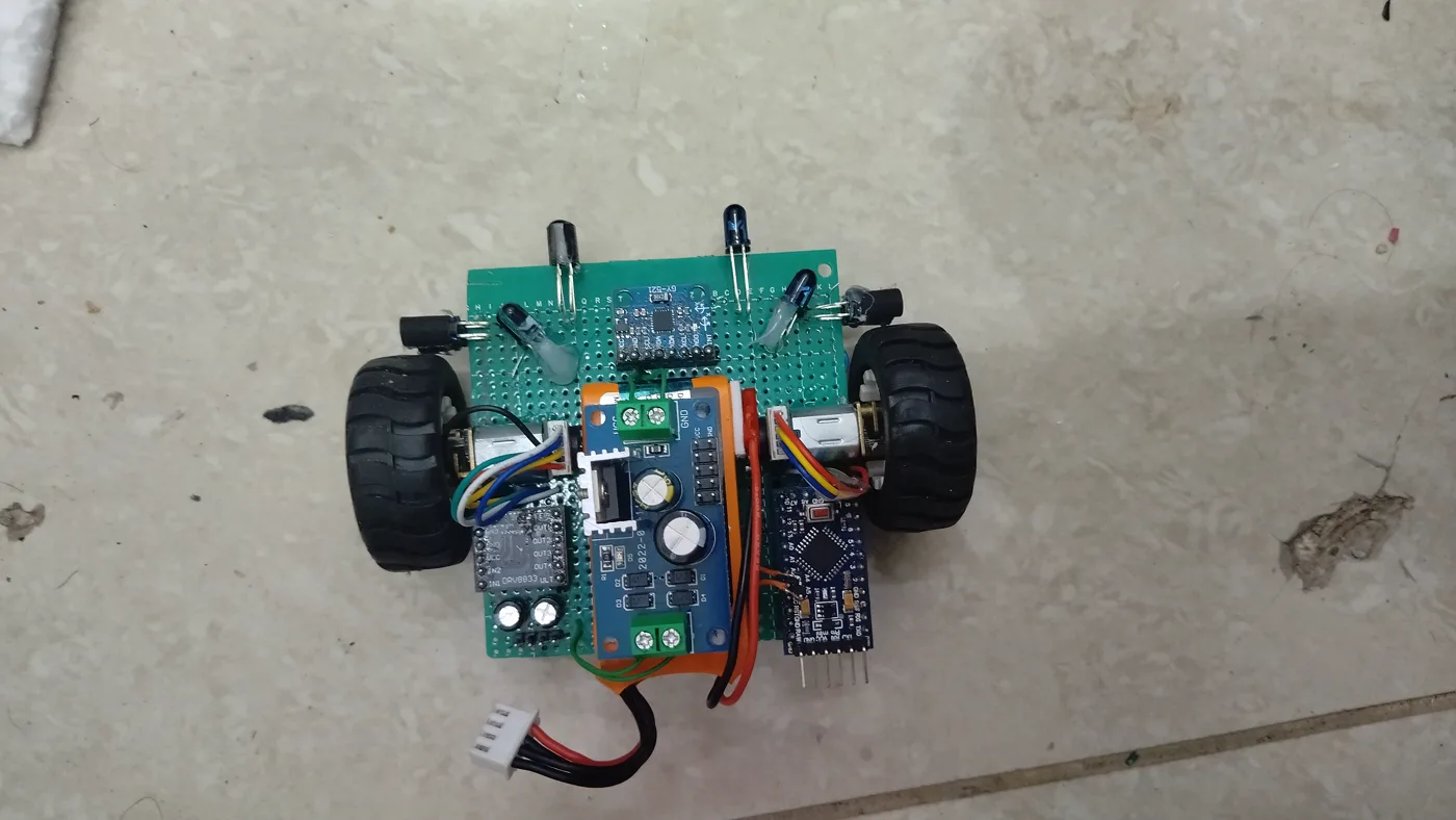 Micromouse robot built to navigate a competition maze